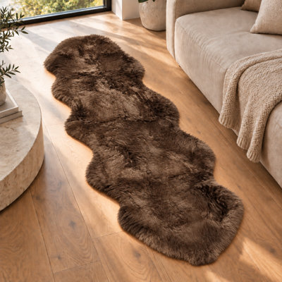 Munn 6' Chocolate Genuine Sheepskin Area Rug