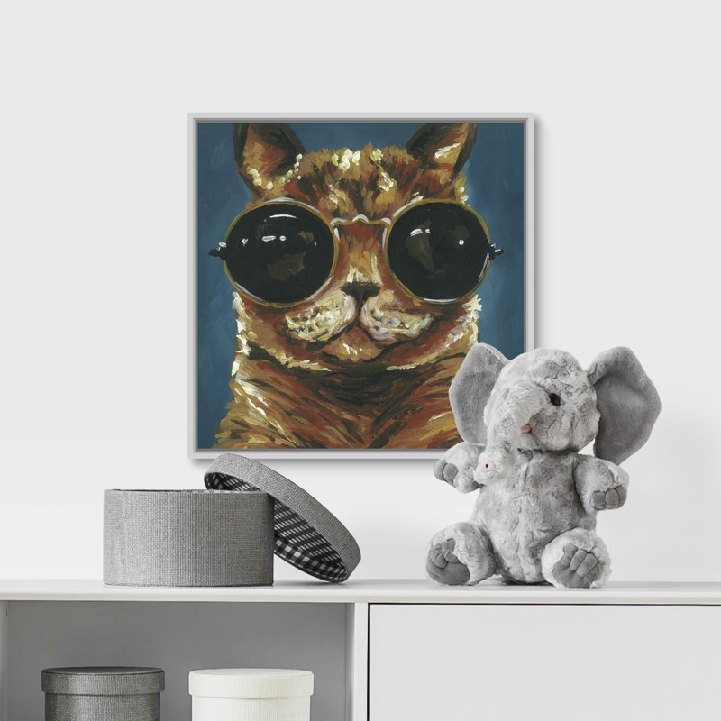 Aileen Dapper Animal I Art, H 16 po x l 16 po x P 1,75 po, Cadre flottant blanc