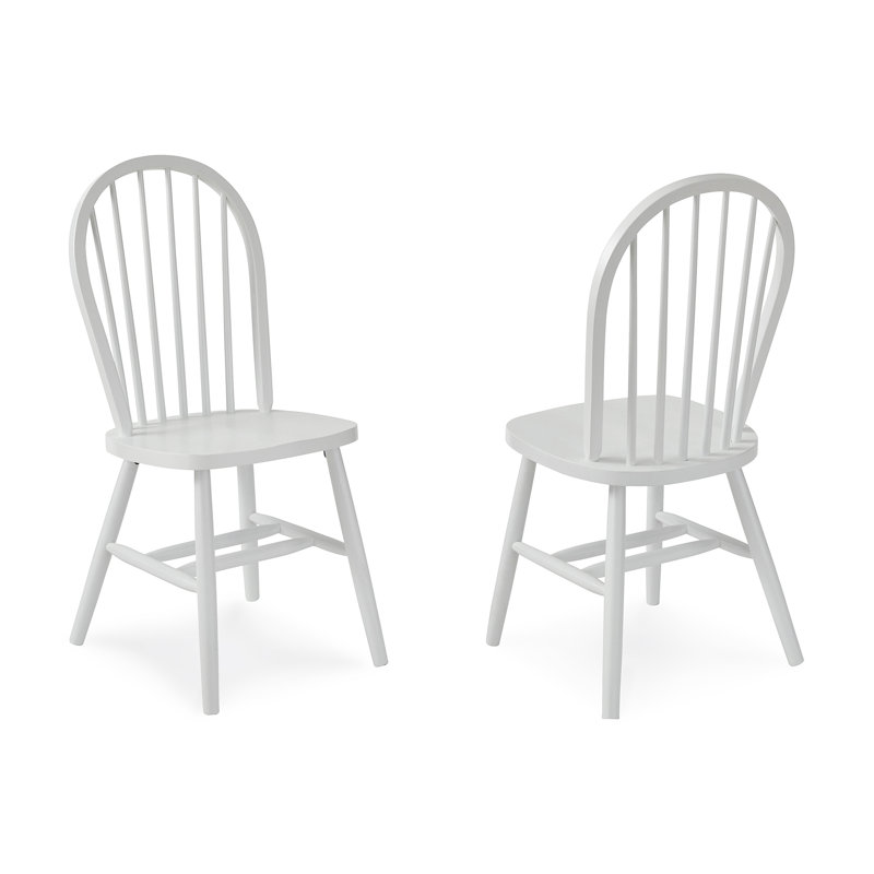 Chaise d'appoint en bois massif Genissa, Blanc