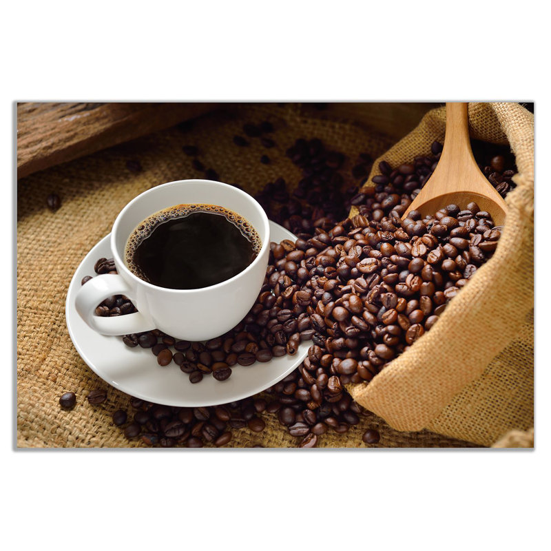 Coffee Cup & Coffee Beans Cafe Shop - Wrapped Canvas Print, 31cm H x 20cm W