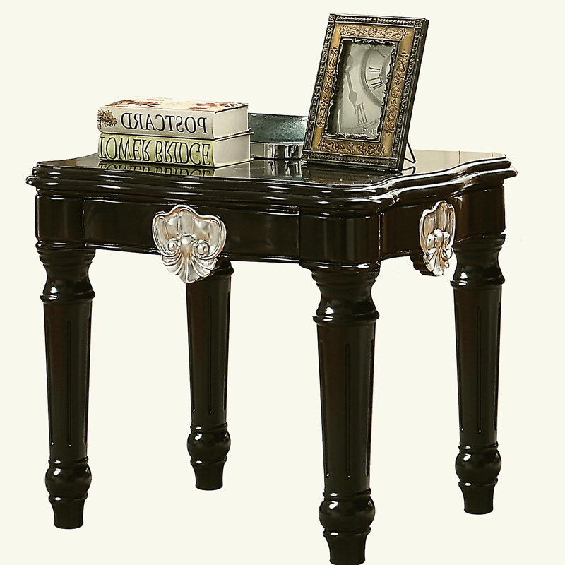 Table d'appoint à pieds rotatifs noirs