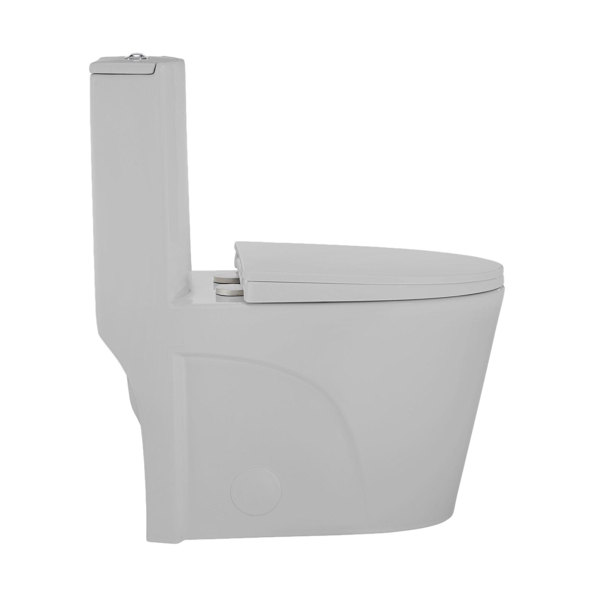 St. Tropez One Piece Elongated Toilet Dual Vortex Flush 1.6 GPF, Matte Gray, 12", Top