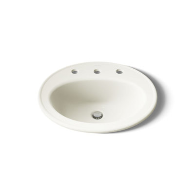 Pennington Ceramic Oval Drop-In Bathroom Sink with Overflow