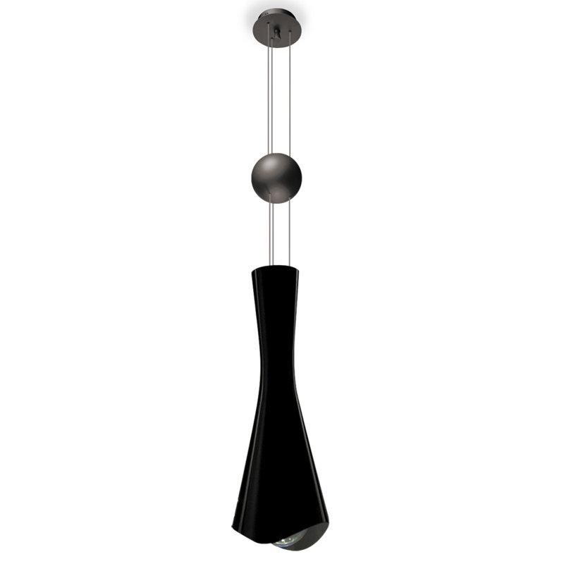 Luminaire suspendu géométrique 2 lumières unique, Noir