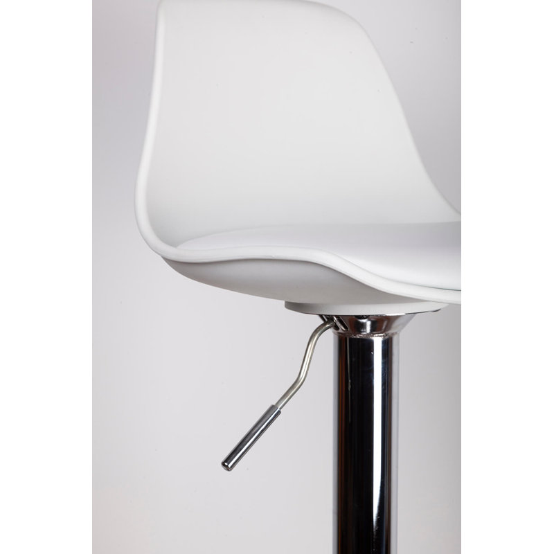 Leavitt Swivel Upholstered Adjustable Height Counter Stool, White