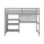 Lit mezzanine en bois avec tablettes, bureau et tableau d'écriture - Gris-1219920987
