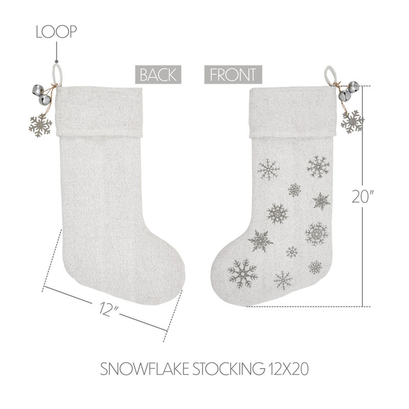 Chaussette de Noël en cotton, Blanc antique
