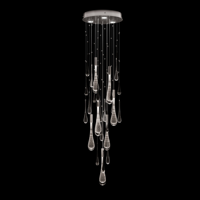 Rain 3 - Light LED Pendant, Ombre Silver