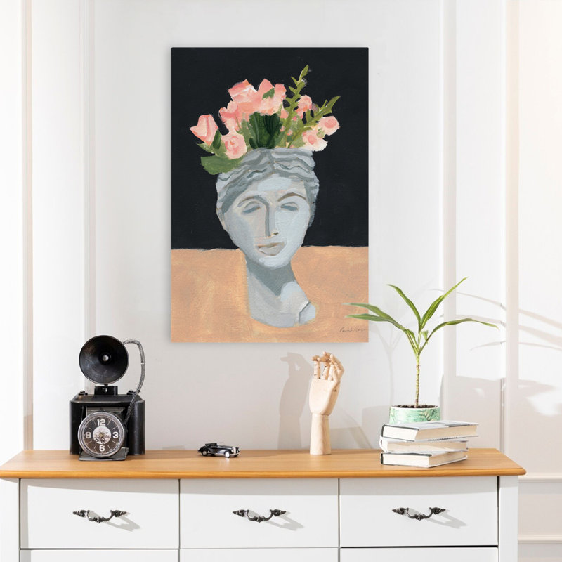 Roses - Bouquet noir buste brun, H 24 po x l 16 po