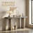 Distinctive Shape Oak Veneer Hall Table - 59 Inch Entryway Console, Modern Foyer & Living Room Accent-1455554771