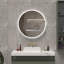 Miroir à DEL de 30 po avec rétroéclairage Bennett, luminosité et température réglables au toucher, désembueur de miroir chauffant, réglages de mémoire-2035145864