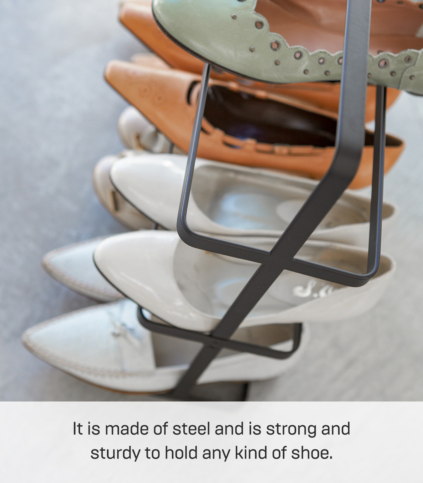 Yamazaki Home Wide Shoe Rack, Black