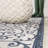 Deronte Vintage Filigree Textured Weave Blue/Cream Indoor/Outdoor Rug-299644406
