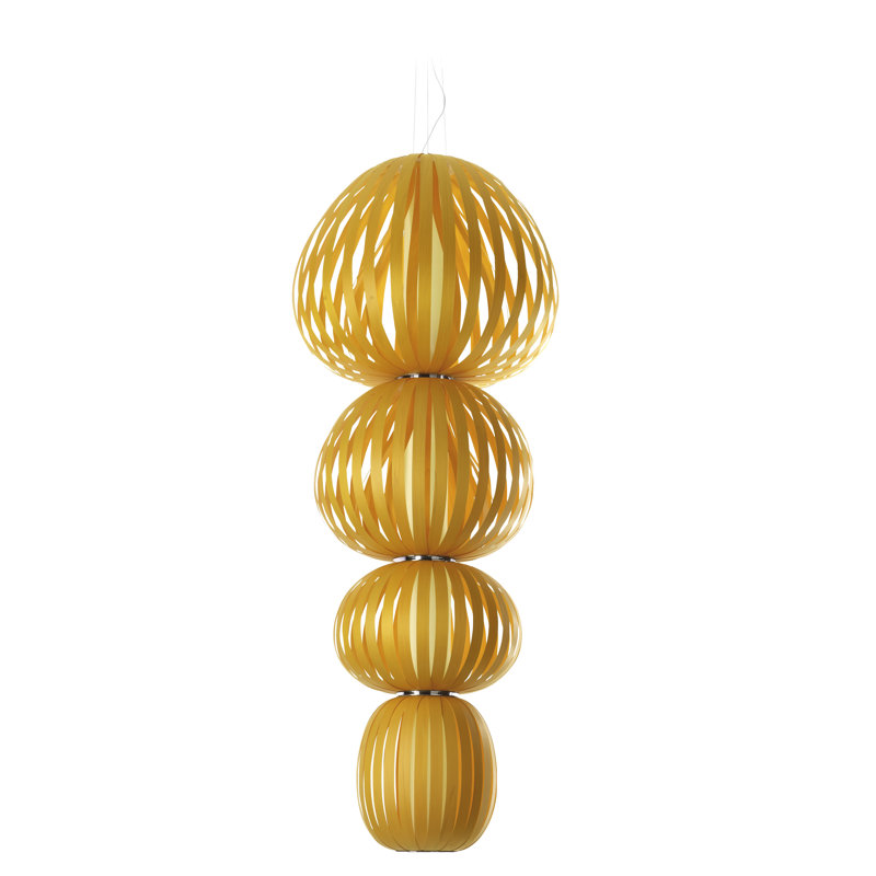 Totem 1 - Light LED Pendant, Natural Cherry, 2700K LED, 90.9" H x 33.9" W x 33.9" D
