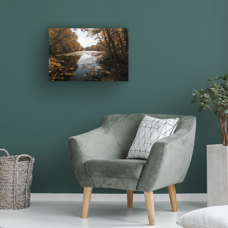 Art sur toile, Reflets du lacolog, H 16 po x l 24 po