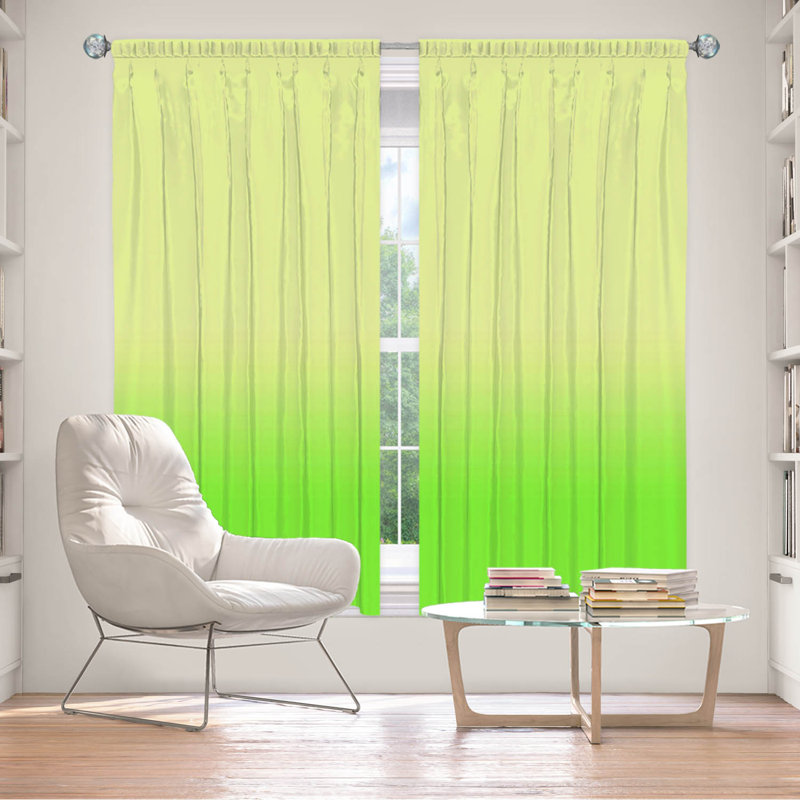 Vandela Room Darkening Curtain Pair, 40" W x 82" L, Lime/Green