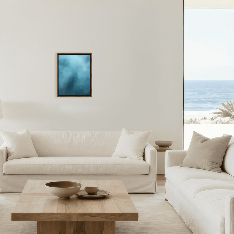 Coastal Retreat Underwater Clouds XVIII by  - Floater Frame Print on Canvas, 20" H x 16" W x 2.375" D, Framed Canvas, Brown