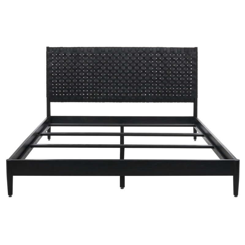 Tamita Leather Platform Bed, Queen, Black