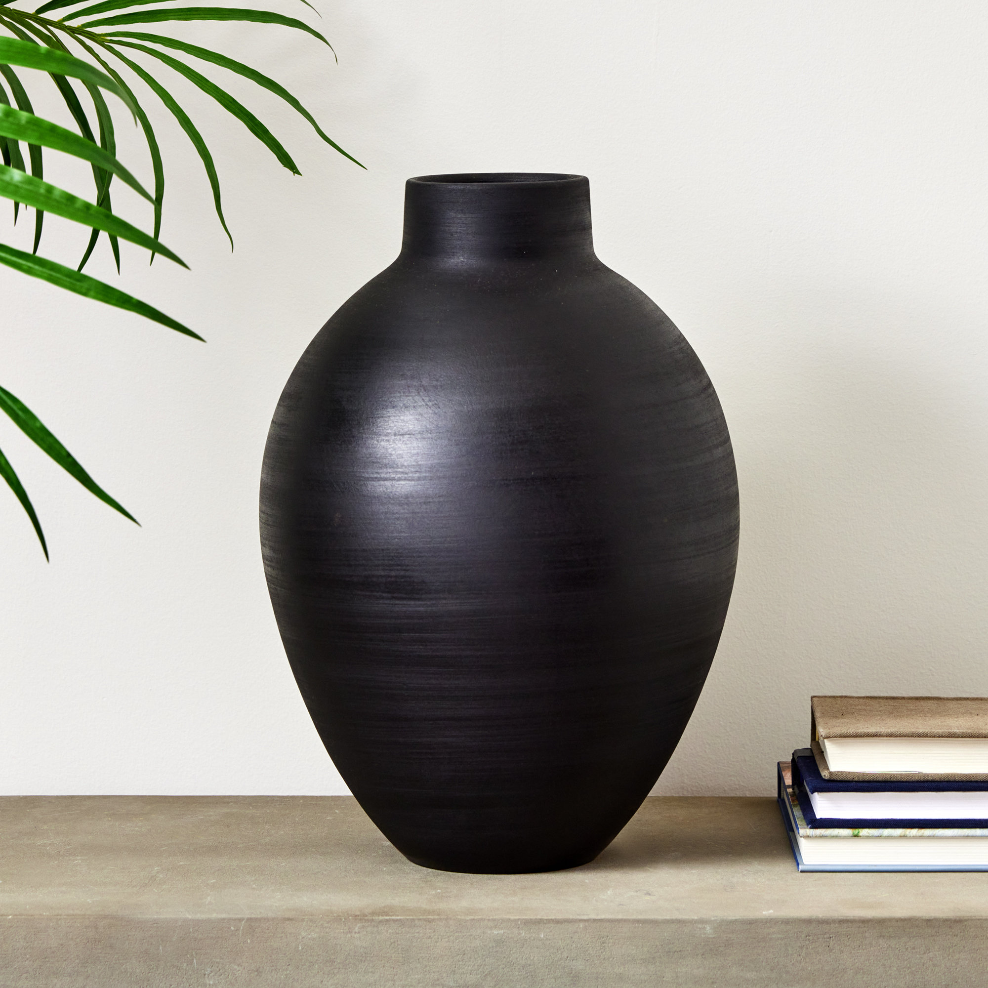 Handmade Table Vase, Ecru, 16.5" H x 11.75" W x 11.75" D