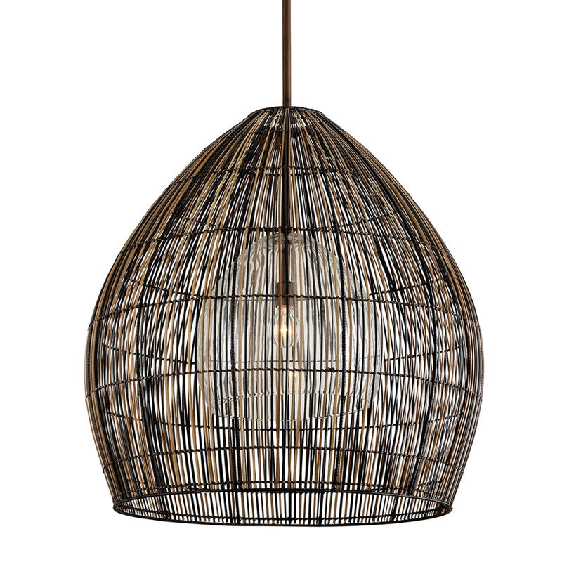 Luminaire suspendu en dome à 1 lumière, H 36,5 po x l 26 po x P 35 po