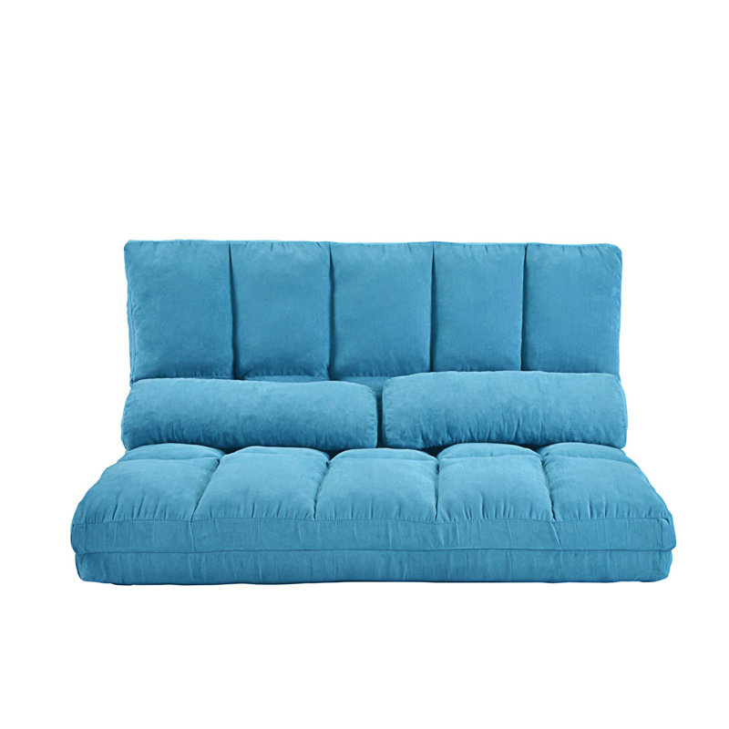 Reiland 47.24'' Upholstered Futon And Mattress, Blue Polyester