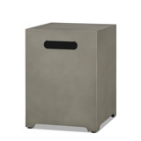 AEGEAN 20"H Square Metal Propane Tank Cover and Side Table by Real Flame