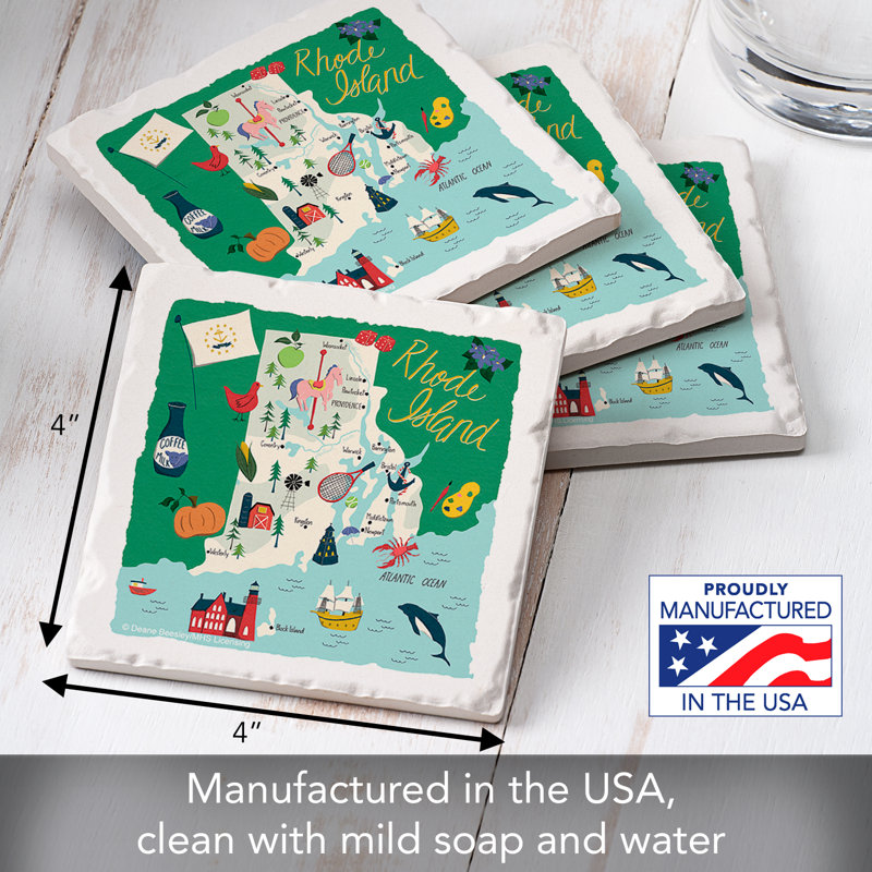 Ensemble de sous-verres 4 pièces Rhode Island Home