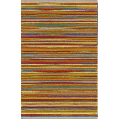 Multi-Colored Line Wicker Patterned Decorative Rug