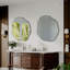 Miroir mural irrégulier, cadre en métal asymétrique moderne, verre HD pour salon, chambre à coucher, salle de bain - doré, 25 po x 28 po-819769060-819769061