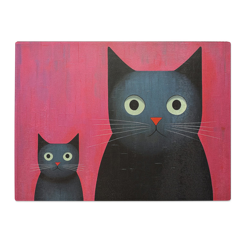 Cat Minimalism No.2  Glass Chopping Board