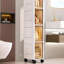 5 Tier Narrow Tall Storage Cabinet with Wheels