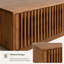 Table basse rectangulaire en bois massif de style Mid-Century avec tiroirs à lattes pour un rangement dissimulé - une table basse de rangement de style campagnard.