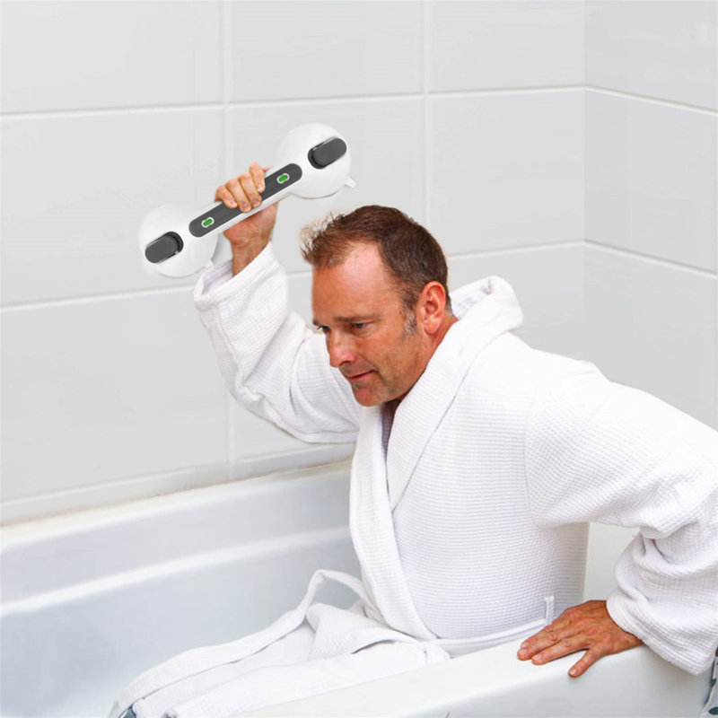 Howington Suction Grab Rails For Bathroom, Portable Suction Bathtub Handles With Indicator, Suction Safety Shower Grab Handles Mobility Aids For Elderly Disabled (2)