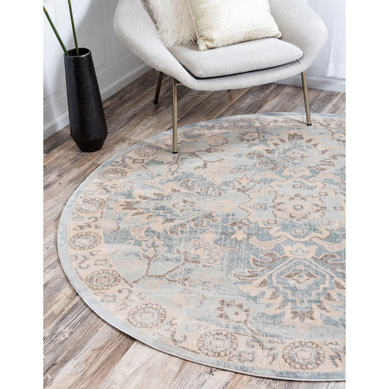 Ikat Indoor Rug, Round 6'