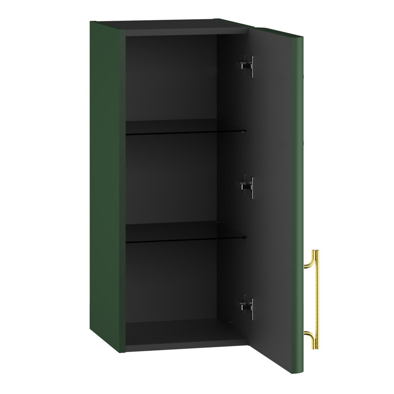 Ashat Bathroom Cabinet, Right, Conifer Green Supermatt/Gold