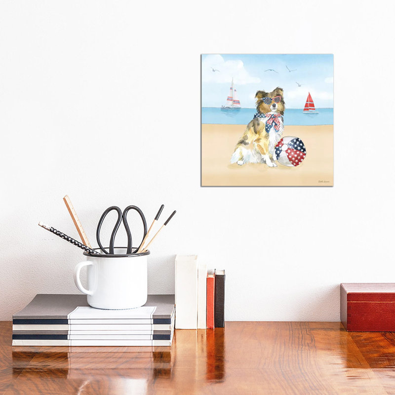 Summer Paws Patriotic V by Beth Grove - Wrapped Canvas Gallery-Wrapped Canvas Giclée, 30.48 cm H x 30.48 cm W