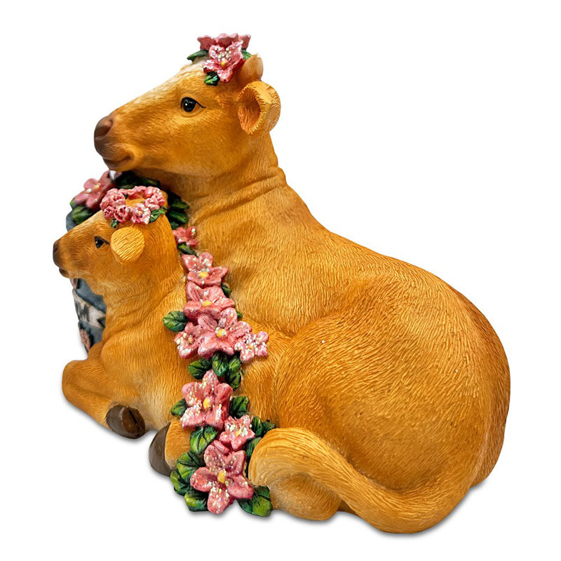 Figurine de charme «Best Mom Cow and Calf», statue de 6 souvenirs de Jersey et cadeau de fête des Mères