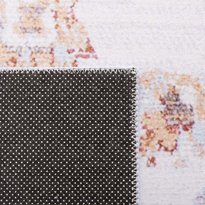 Sonia Oriental Beige/Grey Red Area Rug, Square 4'