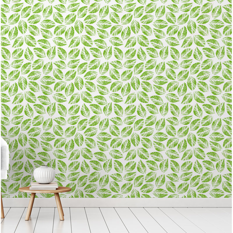 Panneau de papier peint adhésif lisse Baneen, Vert, l 24 po x L 120 po