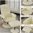 Recliner Chair with Ottoman - 360° Swivel Massage Lounge Chair with 5-Point Vibration & Heated Seat, 140° Adjustable PU Leather Recliner for Living Room, Home Theater or Office, Beige-1644049358-1644049359