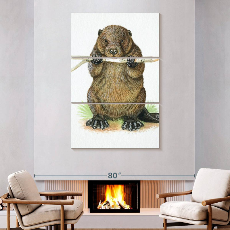 Brampt Branch-Eating Beaver, 74" H x 48" W