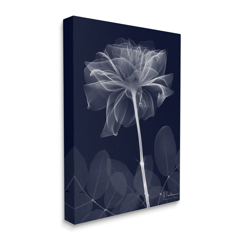 Art mural en forme de fleur sombre par Albert Koetsier, H 48 po x l 36 po