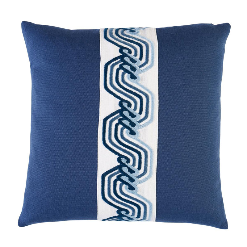 The Twist Embroidered Pillow, 16"H x 16"W, Square