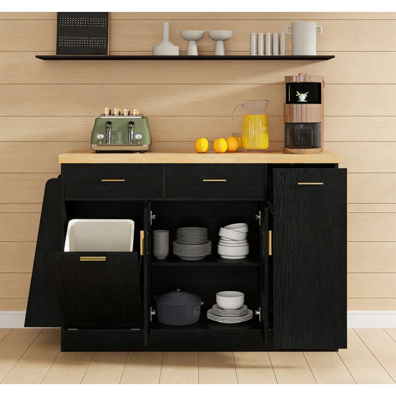 Buffet de rangement multifonctionnel, Noir