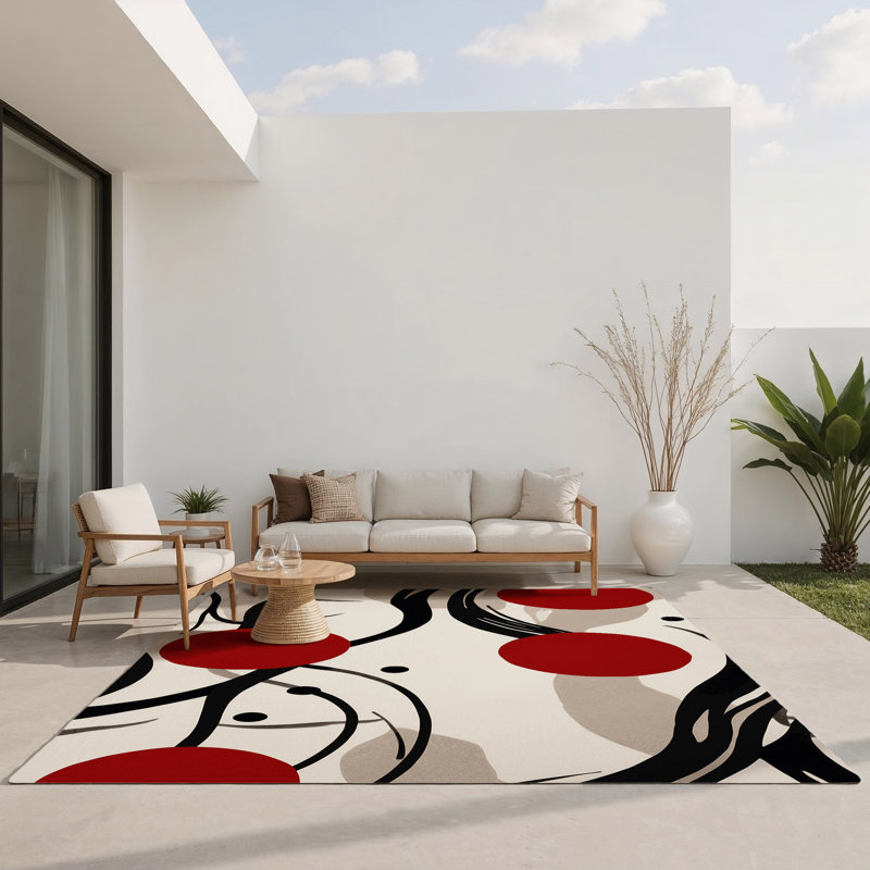 Tapis d'intérieur et d'extérieur Flowing Prime Grace, Rectangulaire 3 pi x 5 pi
