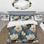Élégant motif floral bleu - Ensemble de housse de couette floral-1001045543