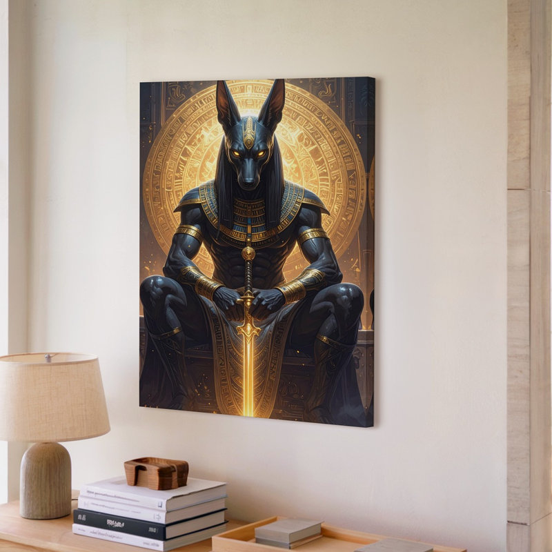 Voici la description du produit et optimisation de la seo pour votre toile de divinité Anubis, H 18 po x l 24 po
