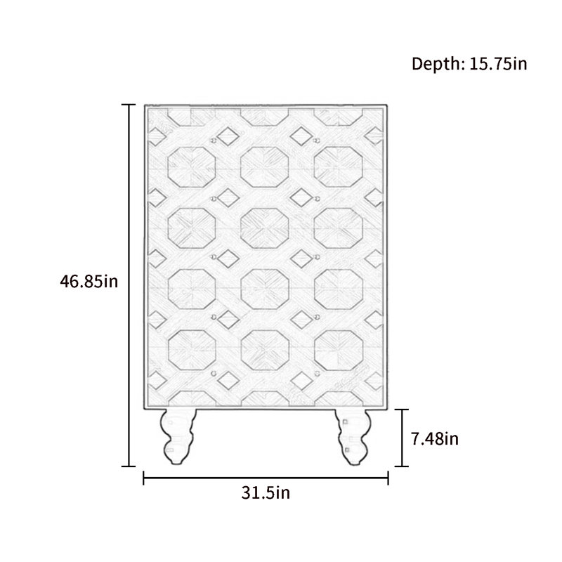 Commode de rangement en bois à cinq tiroirs