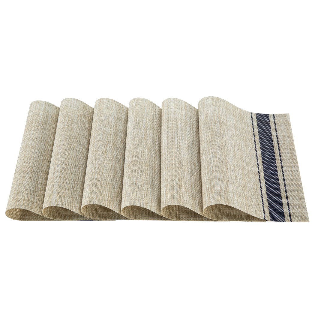 Polyester Striped Rectangle Placemat (Set of 4) Gracie Oaks 