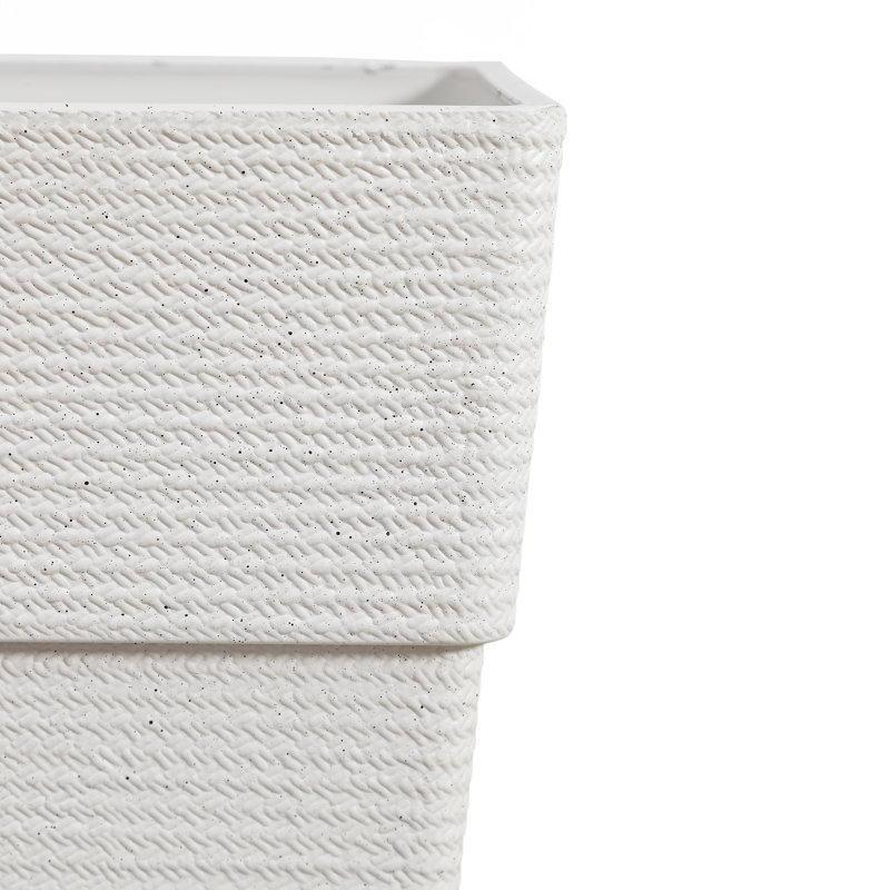Boîte à fleurs d'extérieur rectangulaire Aura, 31.5" H x 23.6" W x 12.6" D, Blanc